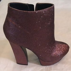 Dolce Vita Copper Glitter High Ankle Boots Sz 8.5
